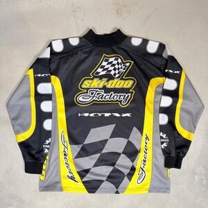 Vintage Ski-Doo Factory Rotax Sno Gear Racing Jersey Mens Medium Black Yellow